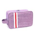 Grande trousse de toilette homme femme en toile imperméable rose