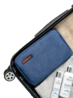 Saco de viagem grande para artigos de higiene pessoal com compartimentos para fácil arrumação na mala Saco de viagem grande para artigos de higiene pessoal com compartimentos para fácil arrumação na mala