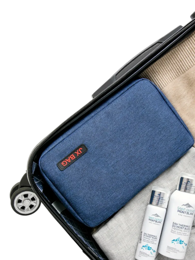 Grande trousse de toilette voyage à suspendre compartimentée rangement facile dans une valise