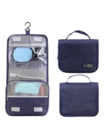 Kleine hangende toilettas met compartimenten, blauw Kleine hangende toilettas met compartimenten, blauw