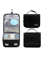 Petite trousse de toilette voyage à suspendre avec compartiments coloris noir