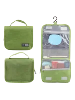 Petite trousse de toilette voyage à suspendre avec compartiments coloris vert Petite trousse de toilette voyage à suspendre avec compartiments coloris vert