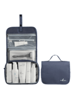 Borsa da toilette appendibile, con bottoni a pressione, modello blu Borsa da toilette appendibile, con bottoni a pressione, modello blu