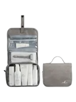 Neceser colgante con botón de presión, modelo gris Neceser colgante con botón de presión, modelo gris