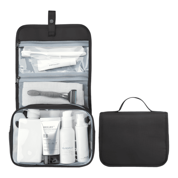 Trousse de toilette à suspendre bouton pression modèle noir