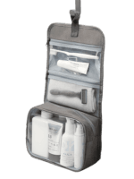 Hanging toiletry bag snap fastener presentation and demonstration Hanging toiletry bag snap fastener presentation and demonstration