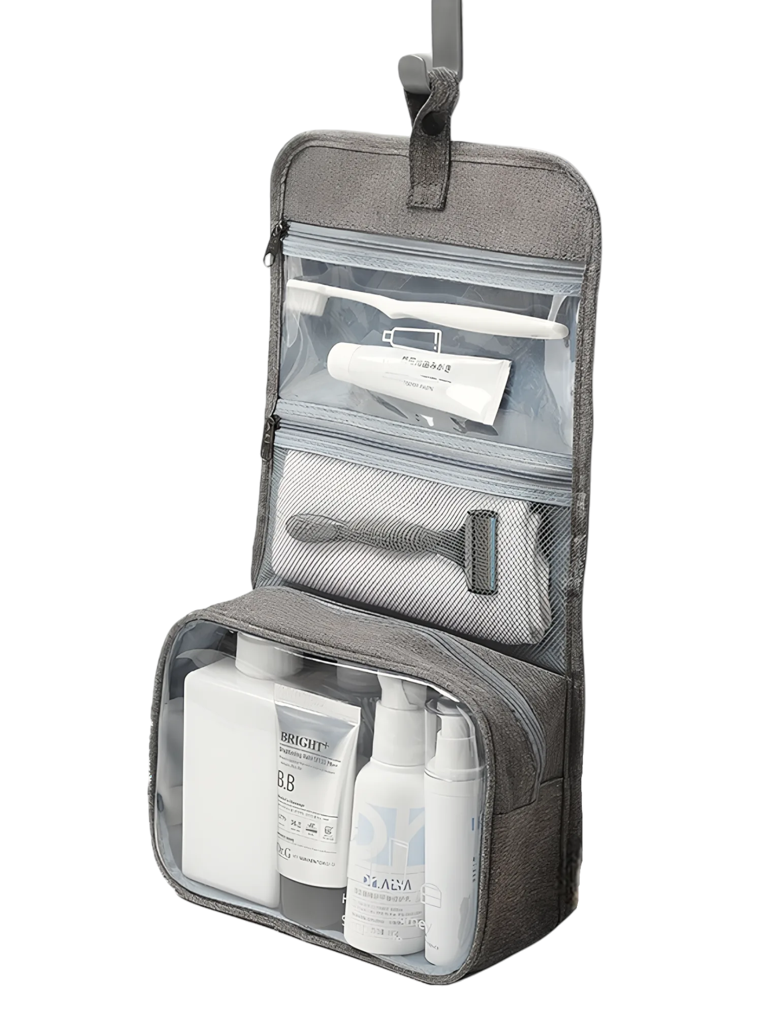 Trousse de toilette à suspendre bouton pression présentation et démonstration