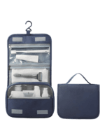 Effen hangende toilettas met compartimenten, blauw model Effen hangende toilettas met compartimenten, blauw model