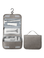 Necesario de viaje para colgar, color liso con compartimentos, modelo gris Necesario de viaje para colgar, color liso con compartimentos, modelo gris