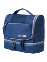 Trousse de toilette multi compartiments pratique à suspendre plusieurs coloris modèle bleu marine
