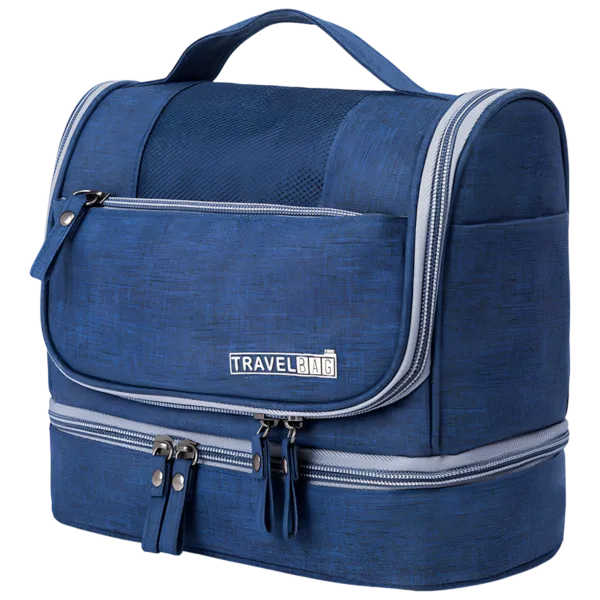 Trousse de toilette multi-compartiments à suspendre pratique, polyvalente