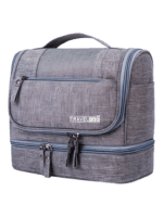 Practical multi-compartment toiletry bag to hang in several colors grey model Practical multi-compartment toiletry bag to hang in several colors grey model