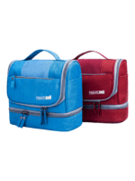 Trousse de toilette multi compartiments pratique à suspendre plusieurs coloris modèle rouge et bleu