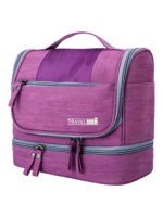 Trousse de toilette multi compartiments pratique à suspendre plusieurs coloris modèle violet