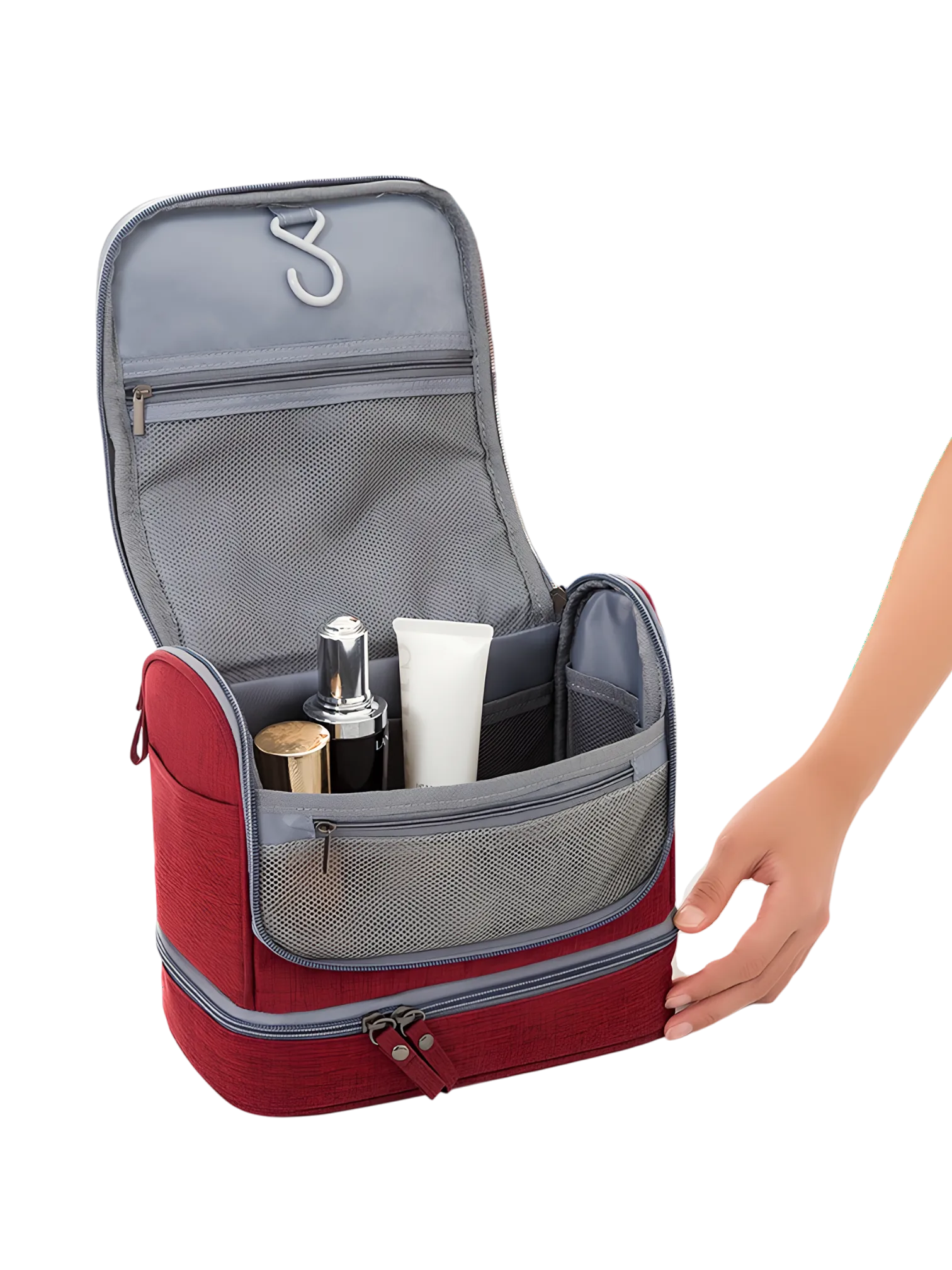 Trousse de toilette multi compartiments pratique à suspendre plusieurs coloris trousse maquillage pour femme