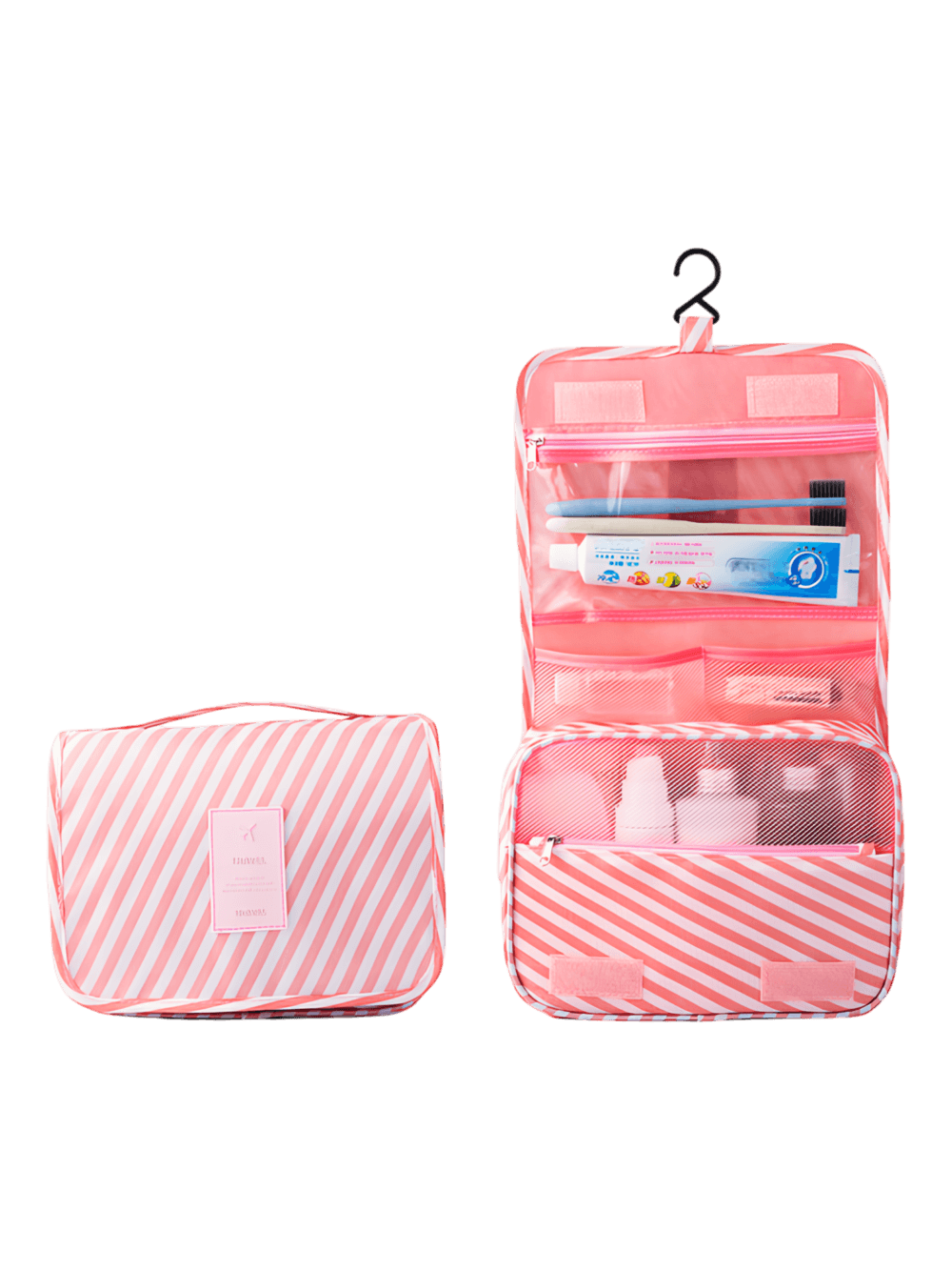 Trousses de toilette roses pour fille pliables facile à suspendre modèle Candy