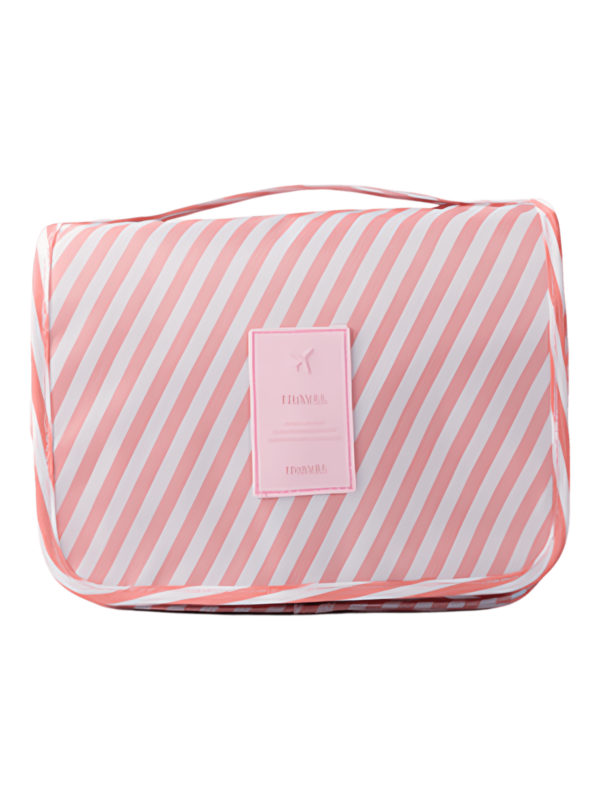 Sacchetti igienici pieghevoli e facili da appendere per ragazze. Strisce colorate. Strisce rosa e bianche