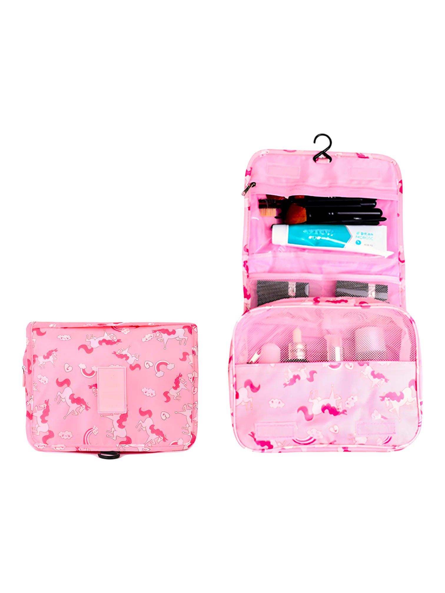 Faltbare und einfach aufzuhängende Hygienebeutel für Mädchen mit Einhornmotiv