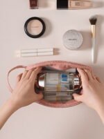 Ladies cosmetic travel bag inside storage size