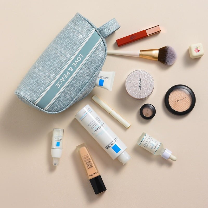 Ladies cosmetic travel bag with cosmetics