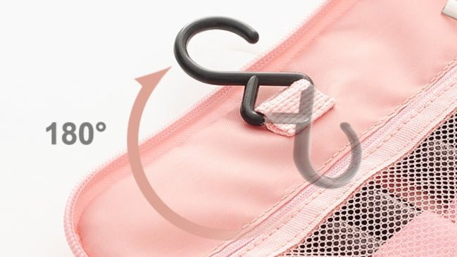 Minimalist travel toiletry bag solid hook