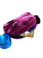 Petite trousse de maquillage chat, toilette, en velours, couleurs unies présentation
