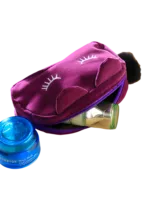 Petite trousse de maquillage chat, toilette, en velours, couleurs unies présentation Petite trousse de maquillage chat, toilette, en velours, couleurs unies présentation