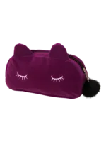 Small make-up bag for cat, toilet, velvet, solid colors purple Small make-up bag for cat, toilet, velvet, solid colors purple