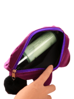 Kleine make-up tas voor kat, toilet, fluweel, effen kleuren, binnenaanzicht Kleine make-up tas voor kat, toilet, fluweel, effen kleuren, binnenaanzicht