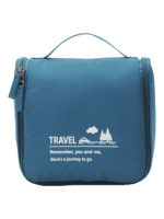 Petite trousse de toilette voyage minimaliste, avec crochet à suspendre, compartiments, coloris homme ou femmes bleu