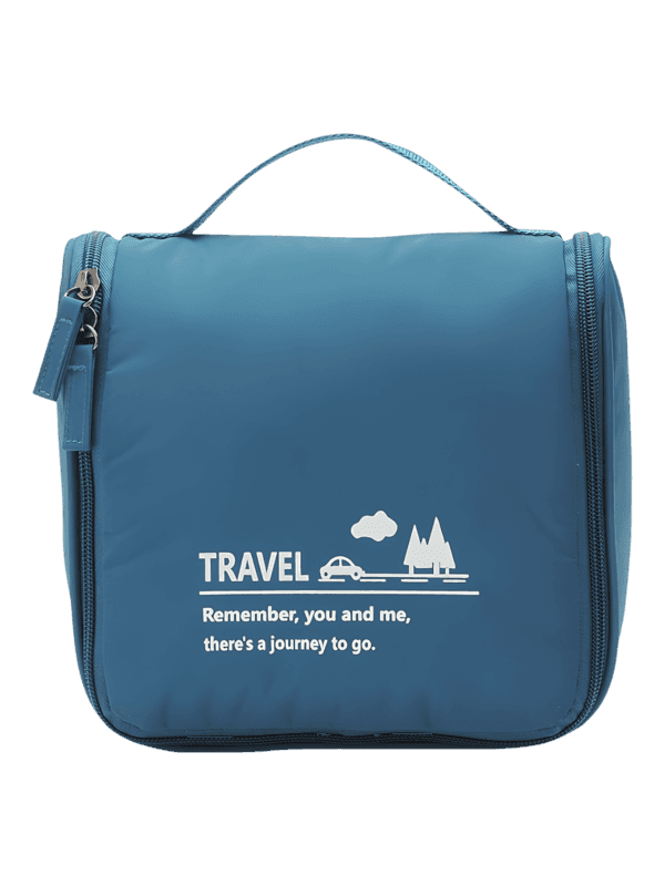 Neceser de viaje pequeño y minimalista, con gancho para colgar, compartimentos, en azul para hombre o mujer