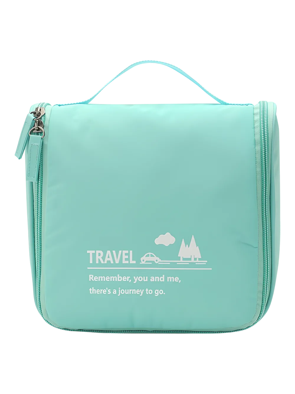 Petite trousse de toilette voyage minimaliste, avec crochet à suspendre, compartiments, coloris homme ou femmes bleu turquoise