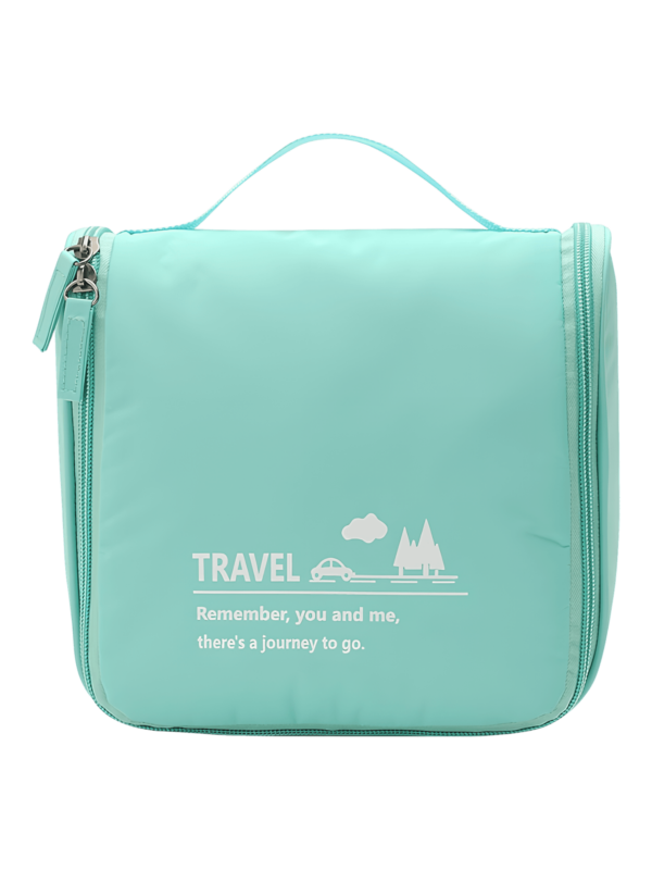 Petite trousse de toilette voyage minimaliste, avec crochet à suspendre, compartiments, coloris homme ou femmes bleu turquoise