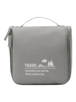 Borsa da toilette da viaggio piccola e minimalista, con gancio per appendere, scomparti, colore grigio per uomo o donna Borsa da toilette da viaggio piccola e minimalista, con gancio per appendere, scomparti, colore grigio per uomo o donna