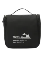 Petite trousse de toilette voyage minimaliste, avec crochet à suspendre, compartiments, coloris homme ou femmes noir