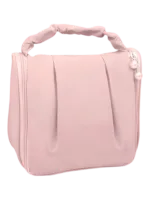 Trousse à cosmétique de voyage multifonction, maquillage et toilette, à suspendre et avec compartiments modèle rose
