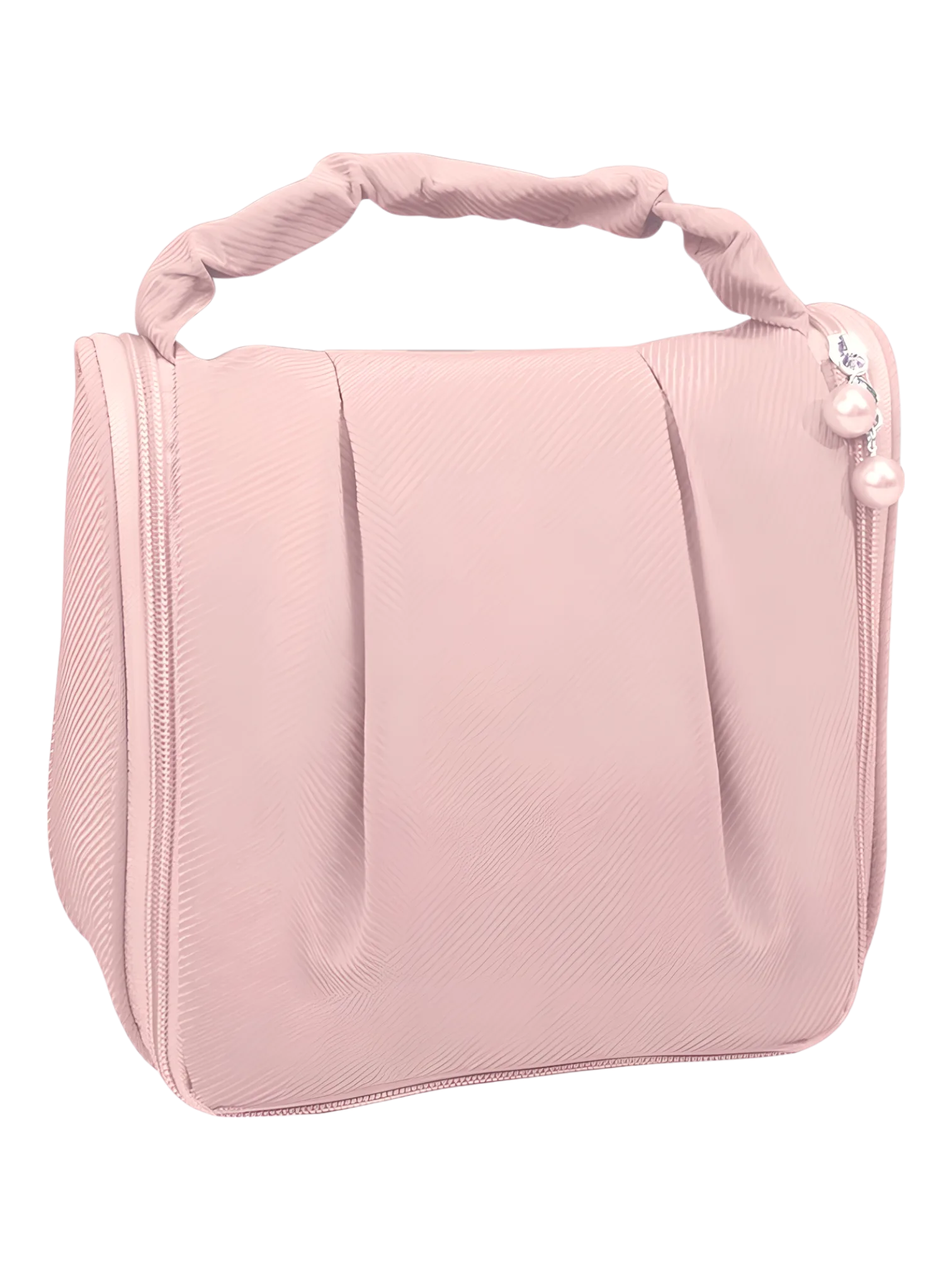 Trousse à cosmétique de voyage multifonction, maquillage et toilette, à suspendre et avec compartiments modèle rose