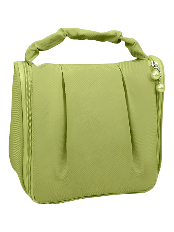 Trousse à cosmétique de voyage multifonction, maquillage et toilette, à suspendre et avec compartiments modèle vert