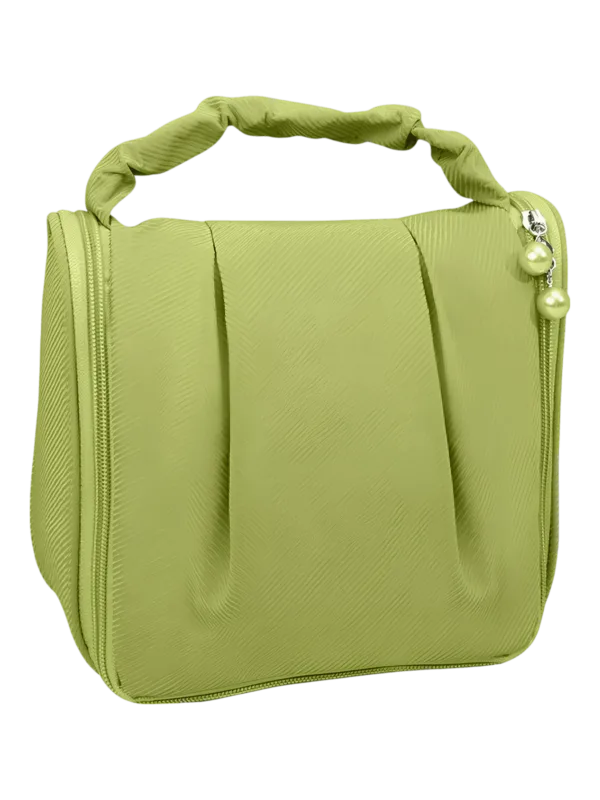 Trousse à cosmétique de voyage multifonction, maquillage et toilette, à suspendre et avec compartiments modèle vert