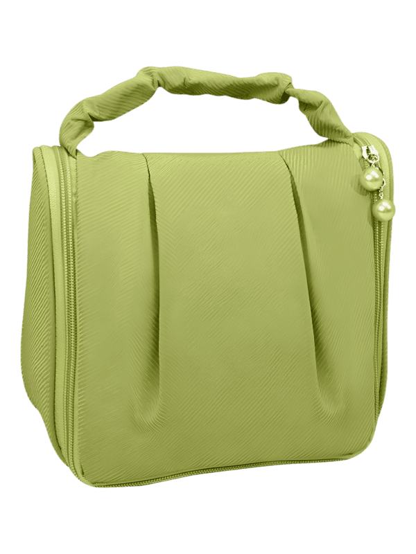 Neceser de viaje multifunción, maquillaje y artículos de aseo, para colgar y con compartimentos, modelo verde