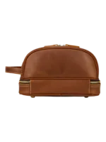 Retro necessär i läder för män och kvinnor med bruna fack bakifrån 2 Retro necessär i läder för män och kvinnor med bruna fack bakifrån 2