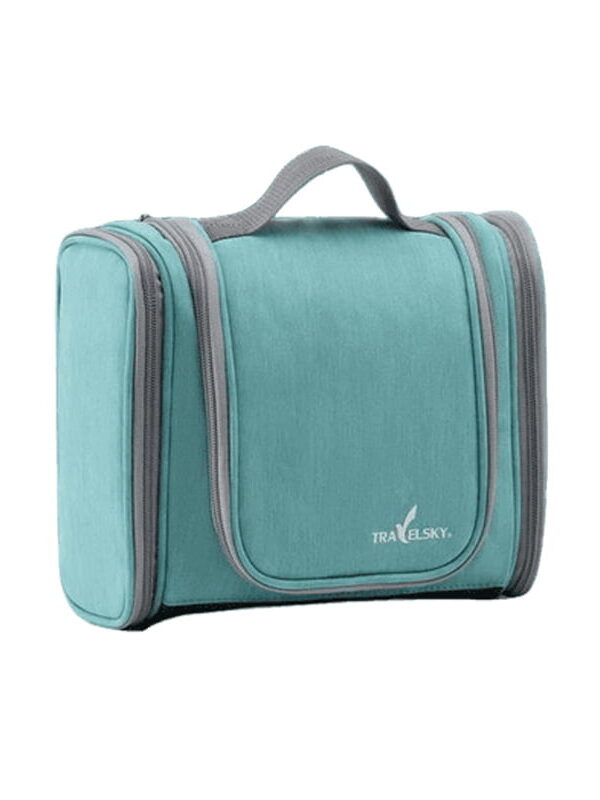 Waterproof travel cosmetic bag green