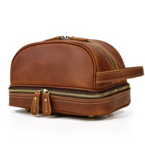 retro leather toiletry bag