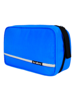Trousse de toilette à crochet, camping, trekking, voyage, à suspendre en toile parachute avec compartiments, grand modèle bleu