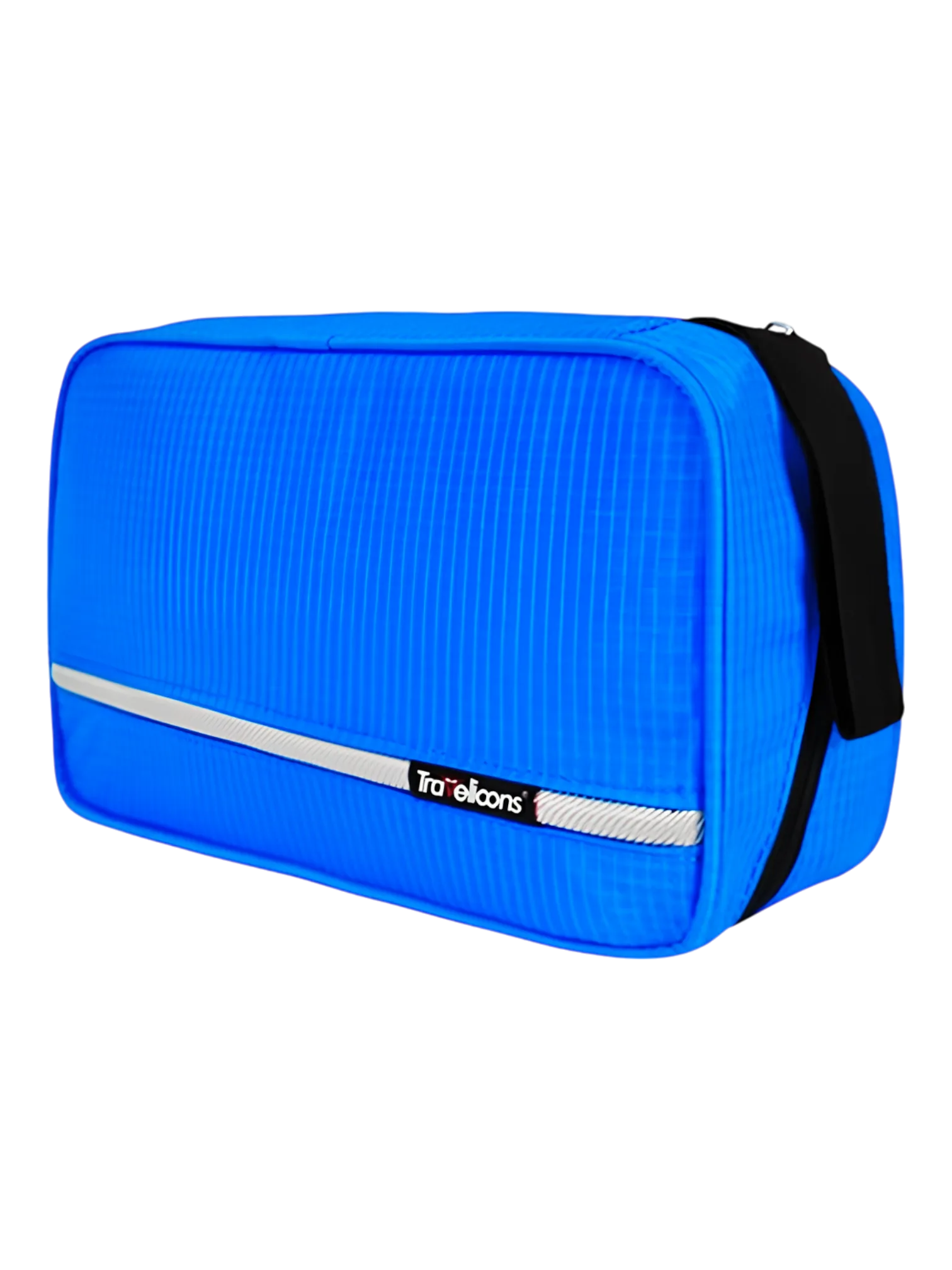 Trousse de toilette à crochet, camping, trekking, voyage, à suspendre en toile parachute avec compartiments, grand modèle bleu