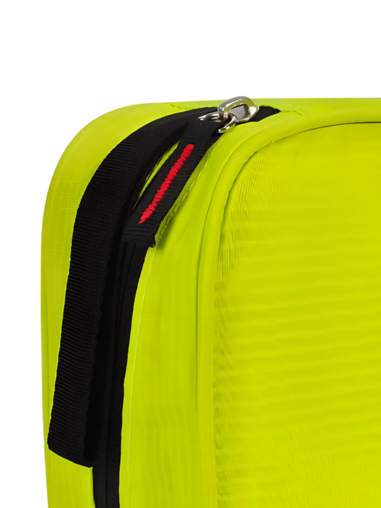 Trousse de toilette à crochet, camping, trekking, voyage, à suspendre en toile parachute avec compartiments, grand modèle détails zip