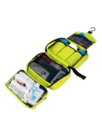 Neceser con gancho, camping, trekking, viaje, para colgar en tejido de paracaídas con compartimentos, grande amarillo fluorescente modelo 1 Neceser con gancho, camping, trekking, viajes, para colgar en tejido de paracaídas con compartimentos, grande amarillo fluorescente modelo 1