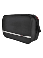 Trousse de toilette à crochet, camping, trekking, voyage, à suspendre en toile parachute avec compartiments, grand modèle noir