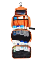 Kit de higiene personal con gancho, para camping, trekking, viajes, para colgar, de lona de paracaídas con compartimentos, grande naranja modelo 1 Kit de higiene personal con gancho, para camping, trekking, viajes, para colgar, de lona de paracaídas con compartimentos, grande naranja modelo 1