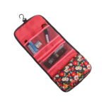 Trousse de toilette a suspendre fleurie couleur rouge 1